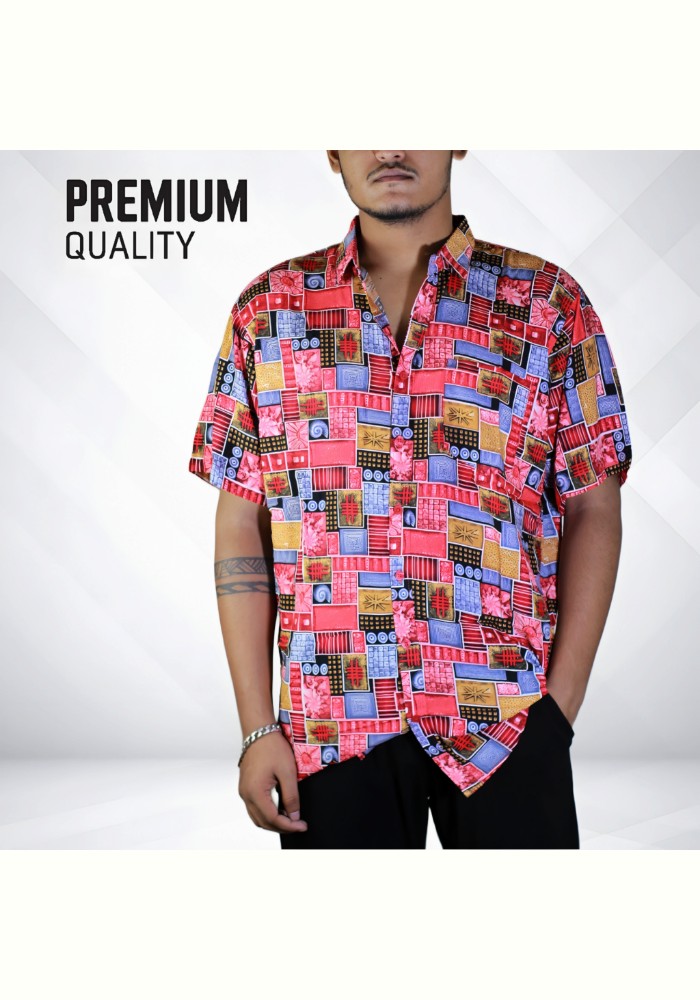 Retro Mosaic – Artistic Box Print Shirt